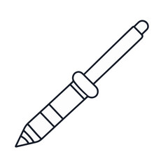 Obraz premium Minimalist black and white screwdriver icon on plain background, simplicity