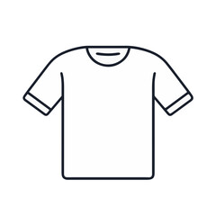 Minimalist black and white t-shirt icon on plain background, simplicity