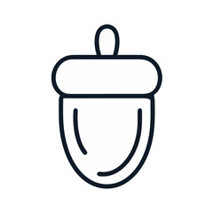 Obraz premium Minimalist acorn icon on white background, nature symbolism