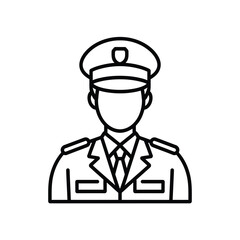 Outline Icon of a Police Officer or Military Personnel