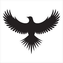 Eagle Bird Silhouette Logo – Vector Hawk Emblem for Wildlife and Power Concepts