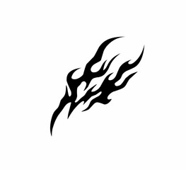 Abstract fire tribal shape vector design isolated on white background