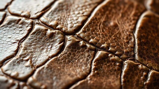 close up of a brown skin of a crocodile