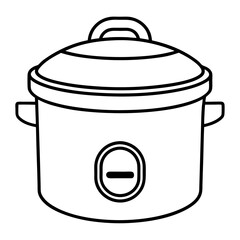 Rice Cooker Flat Vector Illustration – Minimal Art Style