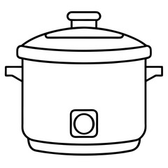 Rice Cooker Flat Vector Illustration – Minimal Art Style