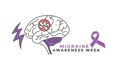 Migraine Awareness Week. Migraine concept Design Background.