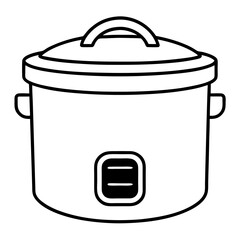Rice Cooker Flat Vector Illustration – Minimal Art Style