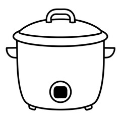 Rice Cooker Flat Vector Illustration – Minimal Art Style