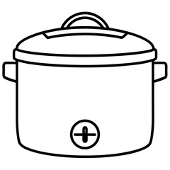 Rice Cooker Flat Vector Illustration – Minimal Art Style