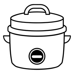 Rice Cooker Flat Vector Illustration – Minimal Art Style