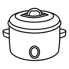Rice Cooker Flat Vector Illustration – Minimal Art Style