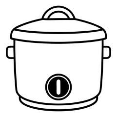 Rice Cooker Flat Vector Illustration – Minimal Art Style