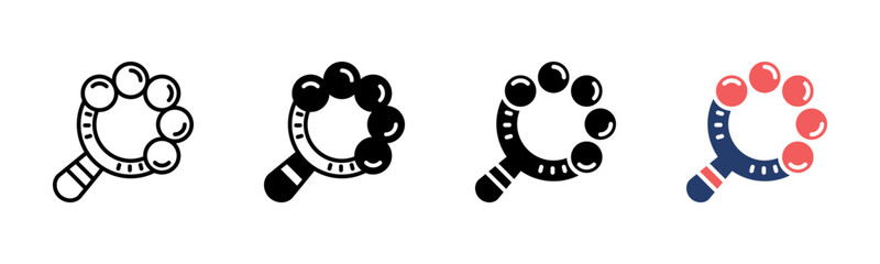 Rattle icon sheet multiple style collection