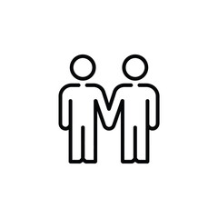 Simple Line Icon of Two People Holding Hands