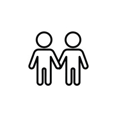 Simple Line Icon Two People Holding Hands