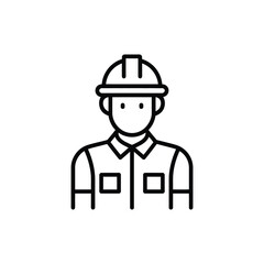 Construction Worker Icon Line Art Design
