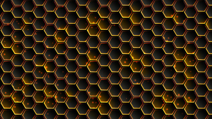 Gold Purple Hexagon Futuristic Background