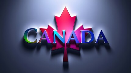 3d render of a canada flag sign