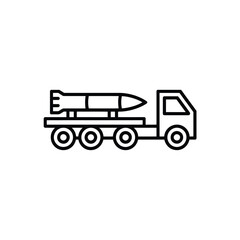 Military Missile Launcher Truck Icon Graphic
