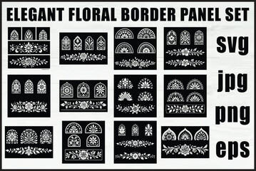 Elegant Floral Border Panels
