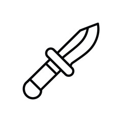 Line Art Icon of a Hunting Knife or Dagger