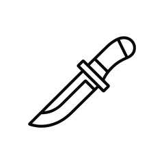 Line Art Icon of a Hunting Knife