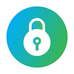 lock icon on green button vector illustrations