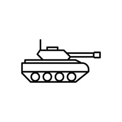 Military Tank Outline Icon Graphic Design