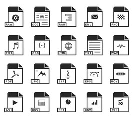 Big Collection of vector icons, file extensions diverse icons set