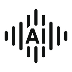 Obraz premium Artificial Intelligence Sound Wave Icon – Modern Tech Logo Design