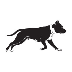 Presenting a classic American Staffordshire Terrier digital black profile, with clean edges - American Staffordshire Terrier silhouette - Amstaff Vector - Silhouette of Amstaff - dog vector

