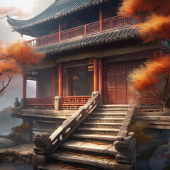 Wet-on-Dry Style Architectural Visualization for Cold Dew
