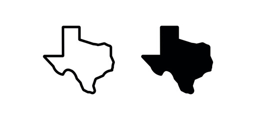 Texas map icon. texas symbol. texas icon png and vector illustration on transparent background.