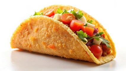 Fluffy pancake filling inside a crispy taco shell