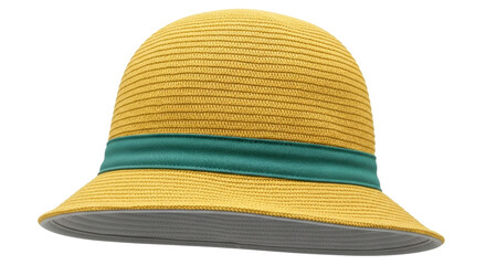 Isolated yellow cloche hat
