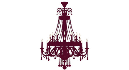 Isolated Ornate Burgundy Chandelier