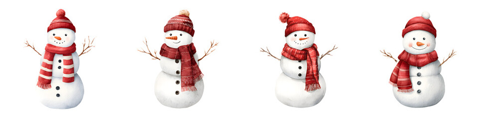 Watercolor Snowman Collection: Festive Holiday Icons