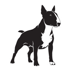 Featuring an artistic Bull Terrier digital black profile, with a striking aesthetic - Bull Terrier silhouette - Bull Terrier Vector - Silhouette of Bull Terrier - dog silhouette

