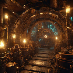 Steampunk Macro Crystal Cave in Ceramics: A Mysterious Underground World
