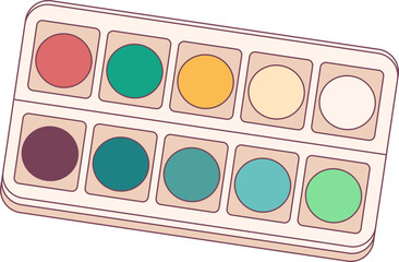 Watercolor Pallete illustration, perfect for design graphic needs
