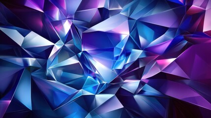 Abstract geometric shapes in vibrant blues and purples