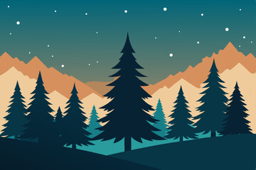 vector illustration of a winter landscape