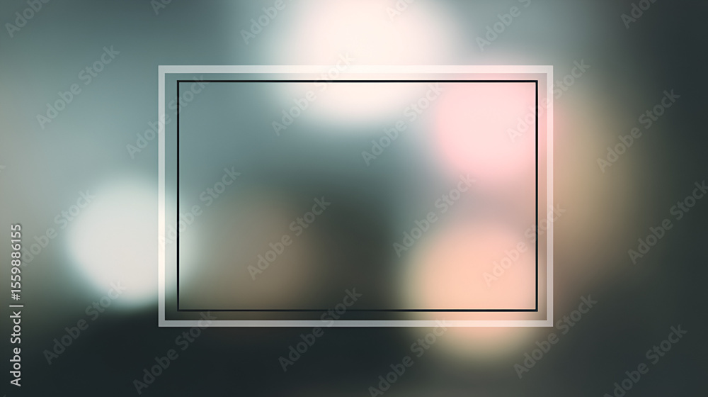 Poster abstract frame background with bokeh effect for text or graphic overlay