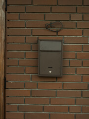 mailbox on brown wall background