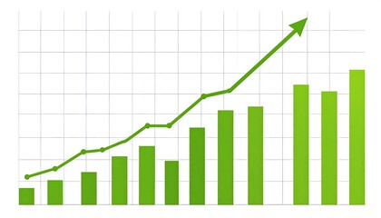 Fototapeta premium Growing chart showing positive financial growth.