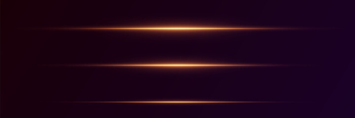 Set of glowing neon flashes and horizontal lines.