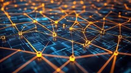 Obraz premium Abstract network of glowing connections