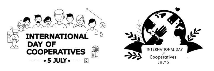 International Day of Cooperatives Vector Illustration – Unity, Diversity, Global Cooperation, July 5 Design