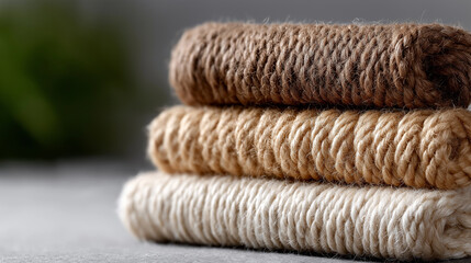 Fototapeta premium Collection of Eco-Friendly Ropes in Different Diameters – Twine to Marine-Grade Cordage Isolated on Clean Studio Background, natural fiber rope, jute rope, hemp twine, cotton cord, rope texture, eco