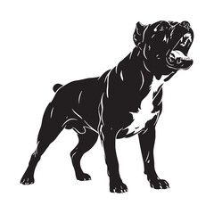 Featuring an artistic Cane Corso digital black profile, with a striking aesthetic - Cane Corso silhouette - Cane Corso Vector - Silhouette of Cane Corso - dog silhouette

